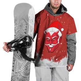Накидка на куртку 3D с принтом Сатана Санта в Екатеринбурге, 100% полиэстер |  | Тематика изображения на принте: 2019 |  снег | агрессивный санта | дед мороз | демон | дьявол | злой санта | злость | новогодний | новый год | новый год 2019 | опасность | санта | сантасатана | сатана | снежинки