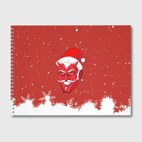 Альбом для рисования с принтом Сатана Санта в Екатеринбурге, 100% бумага
 | матовая бумага, плотность 200 мг. | 2019 |  снег | агрессивный санта | дед мороз | демон | дьявол | злой санта | злость | новогодний | новый год | новый год 2019 | опасность | санта | сантасатана | сатана | снежинки