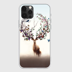 Чехол для iPhone 12 Pro Max с принтом Олень с ветвями вместо рог в Екатеринбурге, Силикон |  | бабочка | волшебство | деревья | лес | листья | оленёнок | природа | птица | сказка | фрукты | цветы