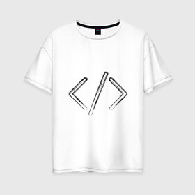 Женская футболка хлопок Oversize с принтом Программирование в Екатеринбурге, 100% хлопок | свободный крой, круглый ворот, спущенный рукав, длина до линии бедер
 | html | код | программирование | программист