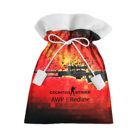 Подарочный 3D мешок с принтом cs go:AWP:Red Line в Екатеринбурге, 100% полиэстер | Размер: 29*39 см | awp | counter strike | cyber sport | game | howl | skin | sport | авп | вой | игры | скин