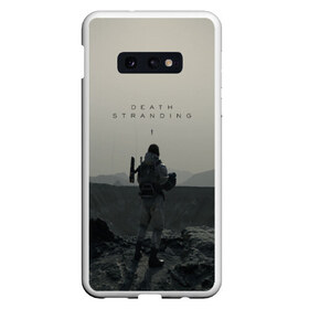 Чехол для Samsung S10E с принтом Death Stranding в Екатеринбурге, Силикон | Область печати: задняя сторона чехла, без боковых панелей | bridges | death stranding | game | hideo kojima | kojima productions | man | norman reedus | scar | sony interactive entertainment | suit | tie | игры | кодзима