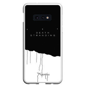 Чехол для Samsung S10E с принтом Death Stranding в Екатеринбурге, Силикон | Область печати: задняя сторона чехла, без боковых панелей | bridges | death stranding | game | hideo kojima | kojima productions | man | norman reedus | scar | sony interactive entertainment | suit | tie | игры | кодзима