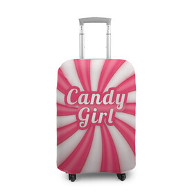 Чехол для чемодана 3D с принтом Candy Girl в Екатеринбурге, 86% полиэфир, 14% спандекс | двустороннее нанесение принта, прорези для ручек и колес | вкусняшка | карамель | конфета | милый | няша | розовый | сладкая девочка | сладость