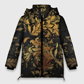 Женская зимняя куртка 3D с принтом Gold P - 36577512ik в Екатеринбурге, верх — 100% полиэстер; подкладка — 100% полиэстер; утеплитель — 100% полиэстер | длина ниже бедра, силуэт Оверсайз. Есть воротник-стойка, отстегивающийся капюшон и ветрозащитная планка. 

Боковые карманы с листочкой на кнопках и внутренний карман на молнии | 36577512ik | black | calligraphy | city | dark | geek | gold | ornament patter | permension | style | золото | каллиграфия | орнамент | стиль | темный | узор | узоры | черный