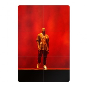 Магнитный плакат 2Х3 с принтом Kanye West Red On Stage в Екатеринбурге, Полимерный материал с магнитным слоем | 6 деталей размером 9*9 см | 