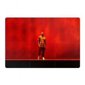 Магнитный плакат 3Х2 с принтом Kanye West Red On Stage в Екатеринбурге, Полимерный материал с магнитным слоем | 6 деталей размером 9*9 см | 