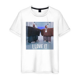 Мужская футболка хлопок с принтом Kanye West Lil Pump - I Love I в Екатеринбурге, 100% хлопок | прямой крой, круглый вырез горловины, длина до линии бедер, слегка спущенное плечо. | 