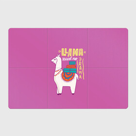 Магнитный плакат 3Х2 с принтом Lama в Екатеринбурге, Полимерный материал с магнитным слоем | 6 деталей размером 9*9 см | Тематика изображения на принте: glama | lama | анд | горы | дикое | домашнее | животное | индейци | лама | мех | шерсть