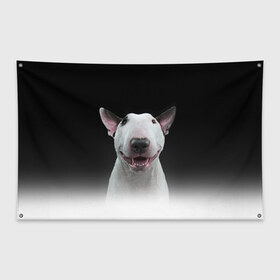 Флаг-баннер с принтом Oh snap! в Екатеринбурге, 100% полиэстер | размер 67 х 109 см, плотность ткани — 95 г/м2; по краям флага есть четыре люверса для крепления | bull terrier | dog |   | бультерьер | собака