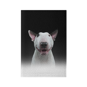 Обложка для паспорта матовая кожа с принтом Oh snap! в Екатеринбурге, натуральная матовая кожа | размер 19,3 х 13,7 см; прозрачные пластиковые крепления | bull terrier | dog |   | бультерьер | собака