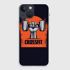 Чехол для iPhone 13 mini с принтом Crossfit в Екатеринбурге,  |  | мода | мотивация | настроения | позитив | прикол | пятна | тренд | яркие