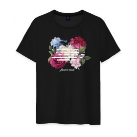 Мужская футболка хлопок с принтом Flower road в Екатеринбурге, 100% хлопок | прямой крой, круглый вырез горловины, длина до линии бедер, слегка спущенное плечо. | big bang | g dragon