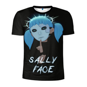 Мужская футболка 3D спортивная с принтом Sally Face (6) в Екатеринбурге, 100% полиэстер с улучшенными характеристиками | приталенный силуэт, круглая горловина, широкие плечи, сужается к линии бедра | Тематика изображения на принте: face | fisher | larry johnson | mask | sally | sally face | sally fisher | демоны | духи | маска | призраки | салли | салли фейс | салли фишер | фейс