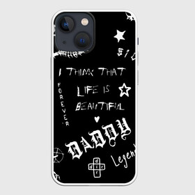 Чехол для iPhone 13 mini с принтом Life is beautiful в Екатеринбурге,  |  | daddy | die | foreveer | gbc | gothboiclique | gustav ahr | leelpeep | legend | life is beautiful | lil | lil peep | lilpep | peep | sick | ар | густав | лил пип | лилпип | тату