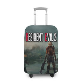 Чехол для чемодана 3D с принтом Resident Evil 2 в Екатеринбурге, 86% полиэфир, 14% спандекс | двустороннее нанесение принта, прорези для ручек и колес | 