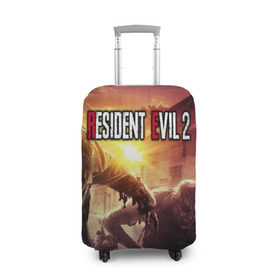 Чехол для чемодана 3D с принтом Resident Evil 2 в Екатеринбурге, 86% полиэфир, 14% спандекс | двустороннее нанесение принта, прорези для ручек и колес | 2 | biohazard | evil | g | horror | resident | survival | вирус | зла | зомби | монстры | обитель