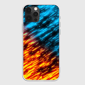 Чехол для iPhone 12 Pro Max с принтом БИТВА СТИХИЙ в Екатеринбурге, Силикон |  | blue | bright | fire | heat | ice | light | orange | wildfire | битва огней | битва стихий | искры | огненный | огонь | оранжевый | пламя | пожар