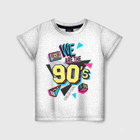 Детская футболка 3D с принтом Девяностые в Екатеринбурге, 100% гипоаллергенный полиэфир | прямой крой, круглый вырез горловины, длина до линии бедер, чуть спущенное плечо, ткань немного тянется | 1990 | 90е | pop | vhs | аудиокассета | ретро