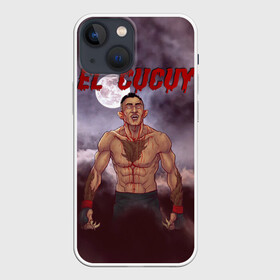 Чехол для iPhone 13 mini с принтом EL CUCUY в Екатеринбурге,  |  | ferguson | mma | tony | ufc | арманн | бабайка | бокс | борьба | джиу джитсу | клыки | кровь | кукуй | луна | ночь | оборотень | тони | фергюсон | эль | энтони