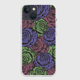 Чехол для iPhone 13 с принтом Розы Лил Пипа в Екатеринбурге,  |  | gus ahr | lil | lil peep | peep | runaway | лилпип | реп | розы | рэп | узор | хип хоп | эмо