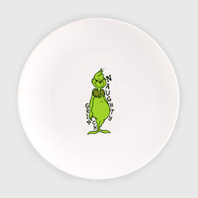 Тарелка с принтом Naughty Grinch в Екатеринбурге, фарфор | диаметр - 210 мм
диаметр для нанесения принта - 120 мм | Тематика изображения на принте: grinch | гринч | новый год | рождество
