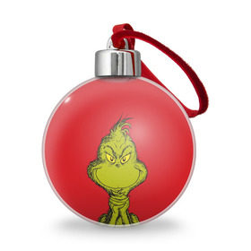 Ёлочный шар с принтом Grinch в Екатеринбурге, Пластик | Диаметр: 77 мм | Тематика изображения на принте: grinch | гринч | новый год | рождество