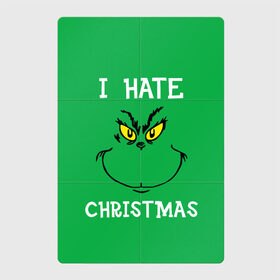 Магнитный плакат 2Х3 с принтом I hate christmas в Екатеринбурге, Полимерный материал с магнитным слоем | 6 деталей размером 9*9 см | grinch | гринч | новый год | рождество