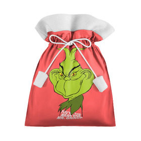 Подарочный 3D мешок с принтом Mr. Grinch в Екатеринбурге, 100% полиэстер | Размер: 29*39 см | Тематика изображения на принте: grinch | гринч | новый год | рождество