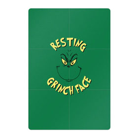 Магнитный плакат 2Х3 с принтом Resting Grinch Face в Екатеринбурге, Полимерный материал с магнитным слоем | 6 деталей размером 9*9 см | grinch | гринч | новый год | рождество