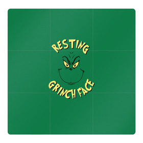 Магнитный плакат 3Х3 с принтом Resting Grinch Face в Екатеринбурге, Полимерный материал с магнитным слоем | 9 деталей размером 9*9 см | grinch | гринч | новый год | рождество