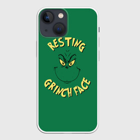 Чехол для iPhone 13 mini с принтом Resting Grinch Face в Екатеринбурге,  |  | grinch | гринч | новый год | рождество