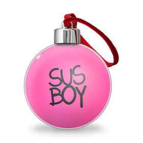 Ёлочный шар с принтом Susboy в Екатеринбурге, Пластик | Диаметр: 77 мм | baby | cry | lil peep | lil peep cry baby | pink | susboy | камуфляж | лил | лилпип | пип | розовый | розовый камуфляж