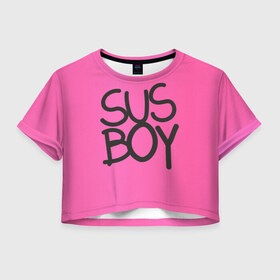 Женская футболка 3D укороченная с принтом Susboy в Екатеринбурге, 100% полиэстер | круглая горловина, длина футболки до линии талии, рукава с отворотами | baby | cry | lil peep | lil peep cry baby | pink | susboy | камуфляж | лил | лилпип | пип | розовый | розовый камуфляж