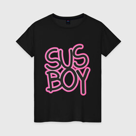 Женская футболка хлопок с принтом Susboy в Екатеринбурге, 100% хлопок | прямой крой, круглый вырез горловины, длина до линии бедер, слегка спущенное плечо | baby | cry | lil peep | lil peep cry baby | pink | susboy | камуфляж | лил | лилпип | пип | розовый | розовый камуфляж