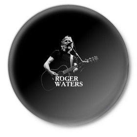 Значок с принтом Roger Waters, Pink Floyd в Екатеринбурге,  металл | круглая форма, металлическая застежка в виде булавки | Тематика изображения на принте: roger waters | джордж уотерс | композитор | певец | поэт