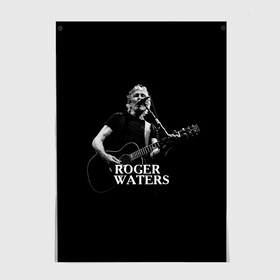 Постер с принтом Roger Waters, Pink Floyd в Екатеринбурге, 100% бумага
 | бумага, плотность 150 мг. Матовая, но за счет высокого коэффициента гладкости имеет небольшой блеск и дает на свету блики, но в отличии от глянцевой бумаги не покрыта лаком | roger waters | джордж уотерс | композитор | певец | поэт