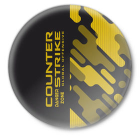 Значок с принтом CS:GO Danger Zone в Екатеринбурге,  металл | круглая форма, металлическая застежка в виде булавки | Тематика изображения на принте: 