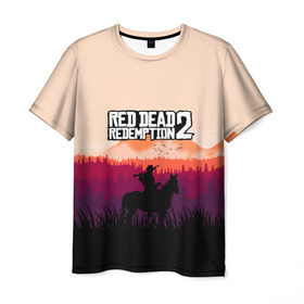 Мужская футболка 3D с принтом Red Dead Redemption в Екатеринбурге, 100% полиэфир | прямой крой, круглый вырез горловины, длина до линии бедер | dead | gamer | john | marston | rdr | red | redemption | rockstar | shooter | western | вестерн | джон | марстон | шутер