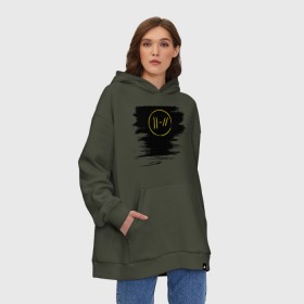 Худи SuperOversize хлопок с принтом TWENTY ONE PILOTS в Екатеринбурге, 70% хлопок, 30% полиэстер, мягкий начес внутри | карман-кенгуру, эластичная резинка на манжетах и по нижней кромке, двухслойный капюшон
 | 21 pilots | twenty one pilots | twenty one pilots heathens | twenty ones pilots