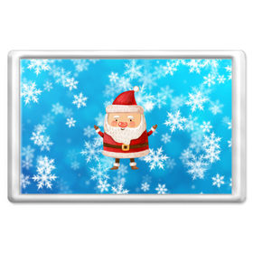 Магнит 45*70 с принтом Милый Санта Клаус вязанный в Екатеринбурге, Пластик | Размер: 78*52 мм; Размер печати: 70*45 | 