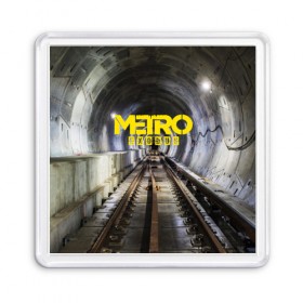 Магнит 55*55 с принтом METRO EXODUS в Екатеринбурге, Пластик | Размер: 65*65 мм; Размер печати: 55*55 мм | ak47 | metro 2033 | metro exodus | апокалипсис | артем | глуховский | дорога | маски | ночь | оружие | поезд | противогаз | сталкеры