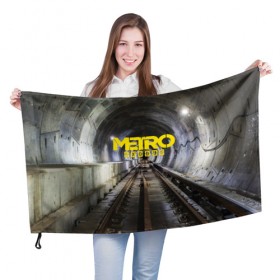 Флаг 3D с принтом METRO EXODUS в Екатеринбурге, 100% полиэстер | плотность ткани — 95 г/м2, размер — 67 х 109 см. Принт наносится с одной стороны | ak47 | metro 2033 | metro exodus | апокалипсис | артем | глуховский | дорога | маски | ночь | оружие | поезд | противогаз | сталкеры