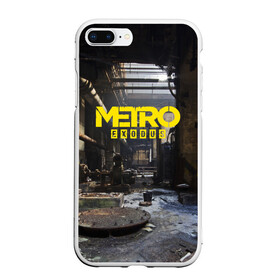 Чехол для iPhone 7Plus/8 Plus матовый с принтом METRO EXODUS в Екатеринбурге, Силикон | Область печати: задняя сторона чехла, без боковых панелей | ak47 | metro 2033 | metro exodus | апокалипсис | артем | глуховский | дорога | маски | ночь | оружие | поезд | противогаз | сталкеры