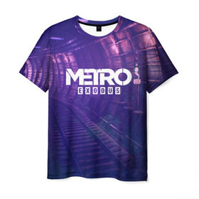 Мужская футболка 3D с принтом METRO EXODUS в Екатеринбурге, 100% полиэфир | прямой крой, круглый вырез горловины, длина до линии бедер | 