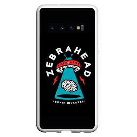 Чехол для Samsung Galaxy S10 с принтом Zebrahead - Brain Invaders в Екатеринбурге, Силикон | Область печати: задняя сторона чехла, без боковых панелей | album | brain | core | invaders | mind | rapcore | rock | ufo | zebrahead | альбом | зебрахед | мозг