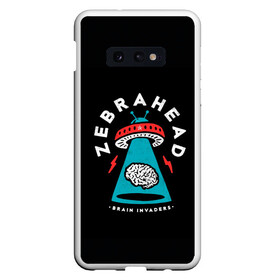 Чехол для Samsung S10E с принтом Zebrahead - Brain Invaders в Екатеринбурге, Силикон | Область печати: задняя сторона чехла, без боковых панелей | album | brain | core | invaders | mind | rapcore | rock | ufo | zebrahead | альбом | зебрахед | мозг