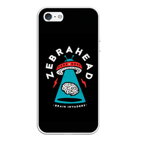 Чехол для iPhone 5/5S матовый с принтом Zebrahead - Brain Invaders в Екатеринбурге, Силикон | Область печати: задняя сторона чехла, без боковых панелей | album | brain | core | invaders | mind | rapcore | rock | ufo | zebrahead | альбом | зебрахед | мозг