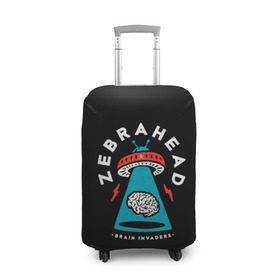 Чехол для чемодана 3D с принтом Zebrahead - Brain Invaders в Екатеринбурге, 86% полиэфир, 14% спандекс | двустороннее нанесение принта, прорези для ручек и колес | album | brain | core | invaders | mind | rapcore | rock | ufo | zebrahead | альбом | зебрахед | мозг