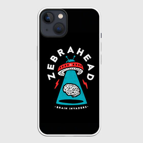 Чехол для iPhone 13 с принтом Zebrahead   Brain Invaders в Екатеринбурге,  |  | album | brain | core | invaders | mind | rapcore | rock | ufo | zebrahead | альбом | зебрахед | мозг